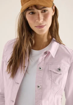 Denim jack in een gekleurde denim look