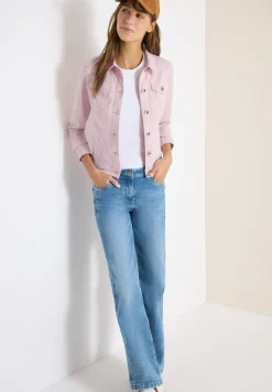 Denim jack in een gekleurde denim look