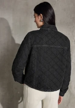 Denim jack in gewatteerde look