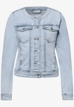 Denim jack met borstzakken en knopen