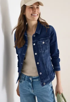 Denim jack met borstzakken en knopen