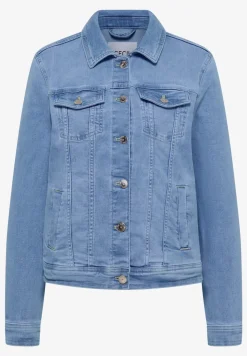 Denim jack met borstzakken en knopen