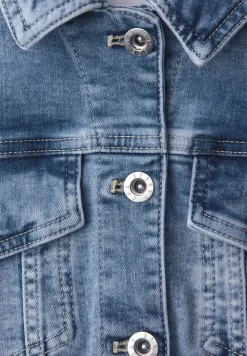 Denim jack met borstzakken en knopen