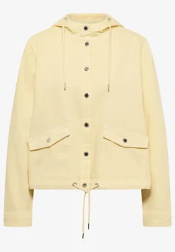 Denim jack met capuchon en knopen