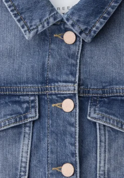 Denim jack met knopen en rugprint