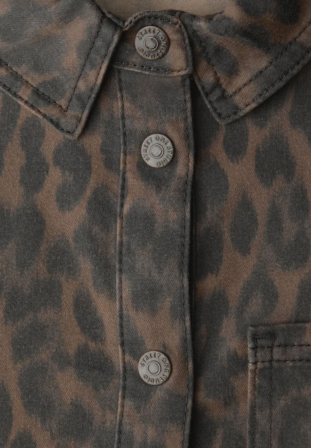 Denim jurk met leopatroon