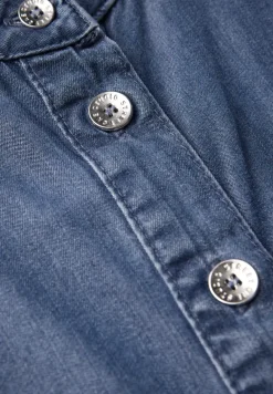 Denim jurk met ruches