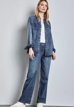 Denim overhemd met borstzakken