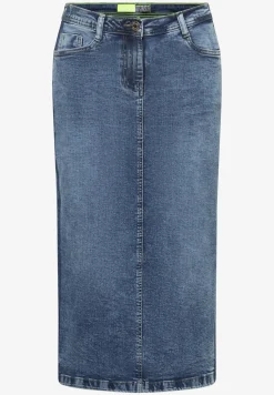 Denim rok met galonstrepen