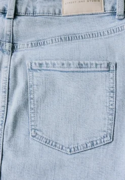 Denim rok met gebleekte look