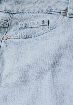 Denim rok met gebleekte look