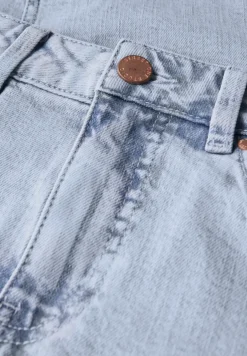 Denim rok met gebleekte look