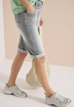 Denim shorts met straight leg