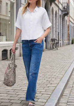 Dolman overhemdblouse met knoopsluiting