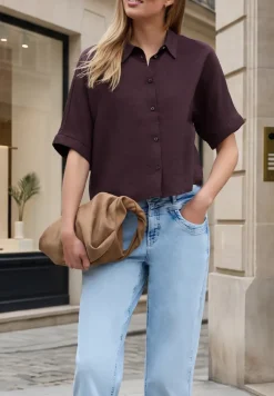 Dolman overhemdblouse met knoopsluiting