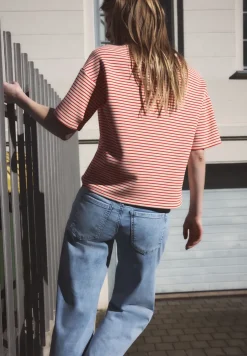 Fijn gestreept scuba shirt