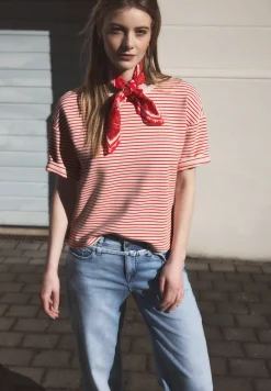 Fijn gestreept scuba shirt