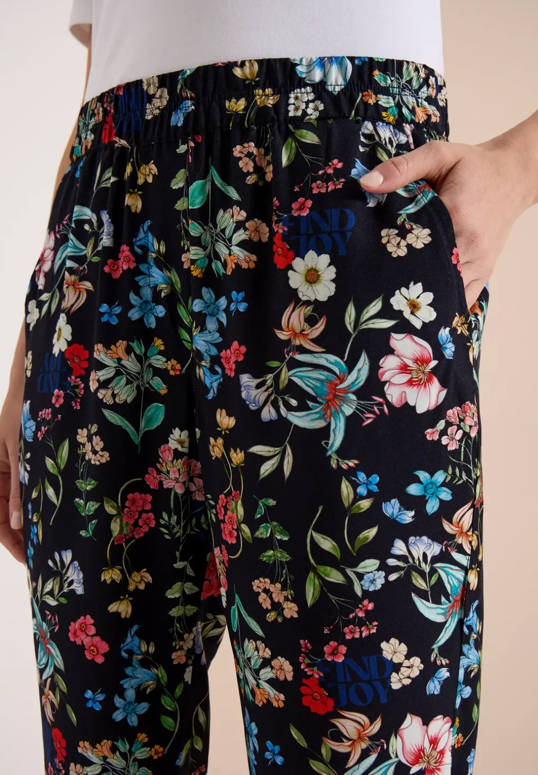 Florale loose fit broek