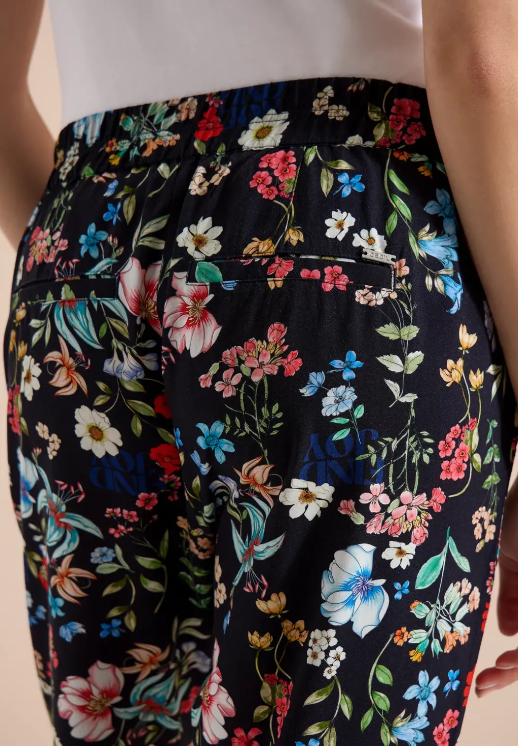Florale loose fit broek