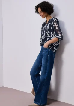 Gedessineerde blouse met tape