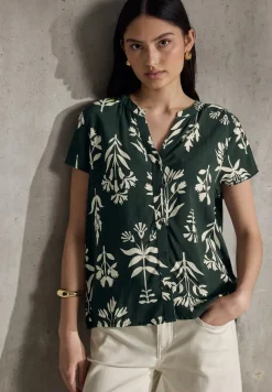 Gedessineerde blouse met korte mouwen