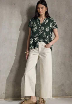 Gedessineerde blouse met korte mouwen