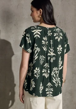 Gedessineerde blouse met korte mouwen