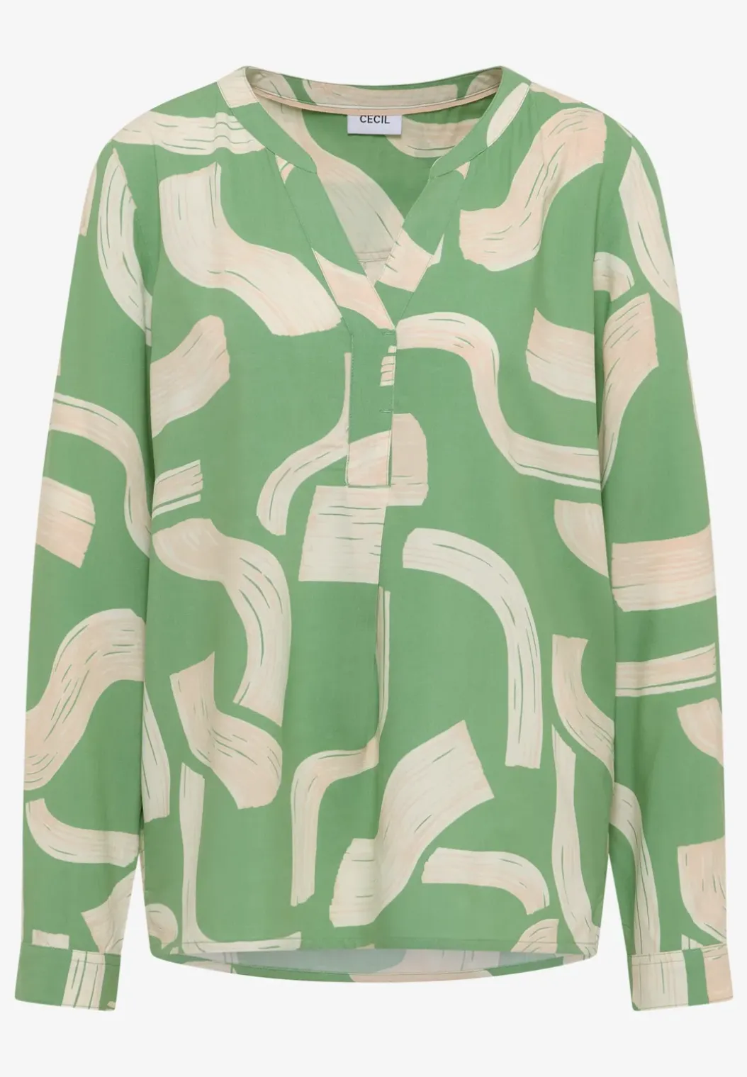 Gedessineerde blouse met gespleten hals