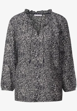 Gedessineerde blouse met ruches