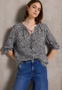 Gedessineerde blouse met ruches