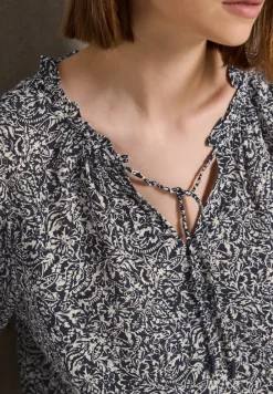 Gedessineerde blouse met ruches