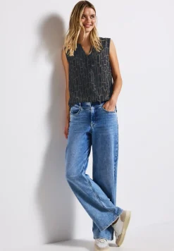 Gedessineerde blouse top