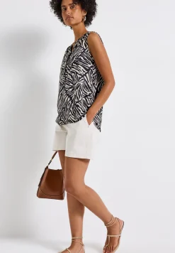 Gedessineerde blouse top