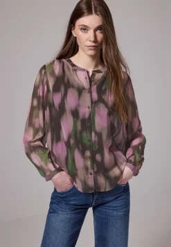 Gedessineerde chiffon blouse