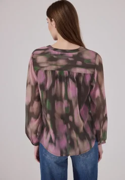 Gedessineerde chiffon blouse