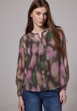 Gedessineerde chiffon blouse