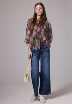 Gedessineerde chiffon blouse