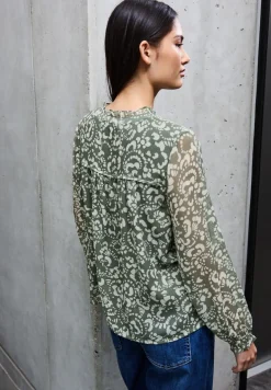 Gedessineerde chiffon blouse