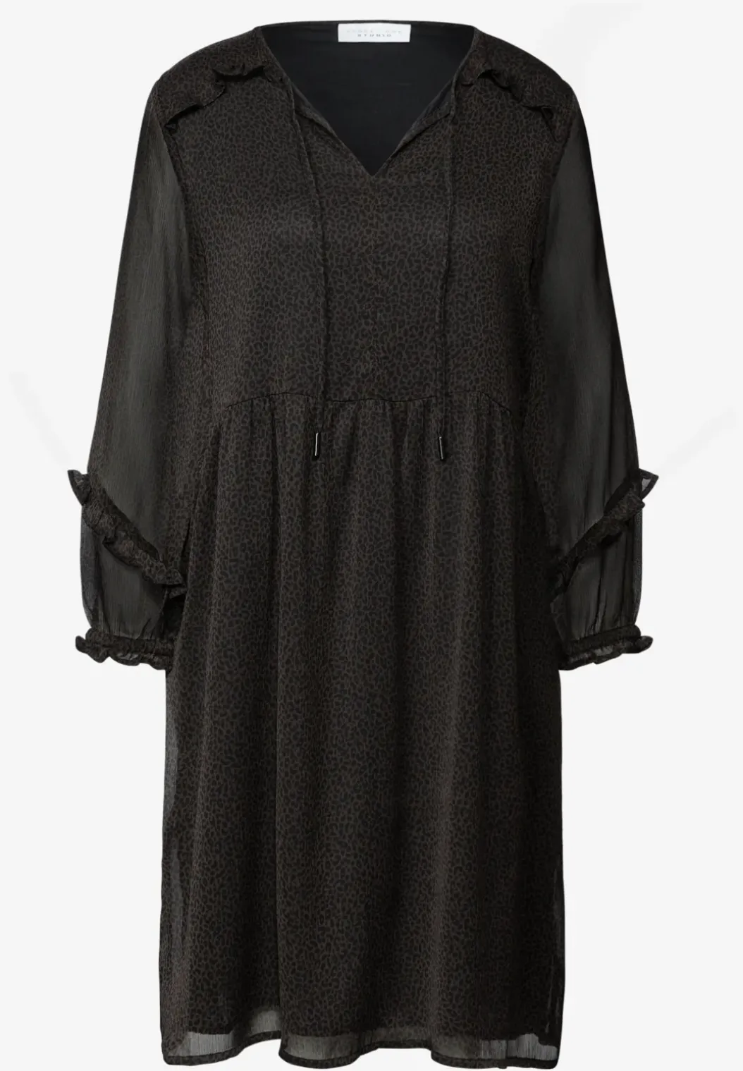 Gedessineerde chiffon jurk