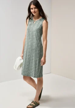 Gedessineerde jersey jurk
