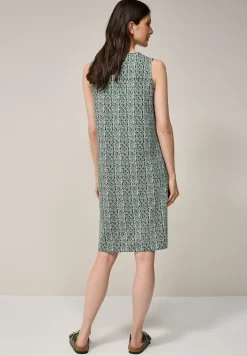 Gedessineerde jersey jurk