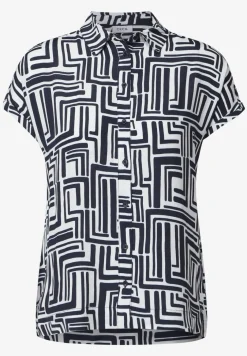 Gedessineerde overhemdblouse