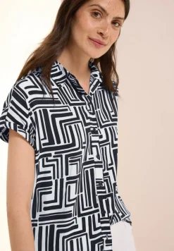 Gedessineerde overhemdblouse