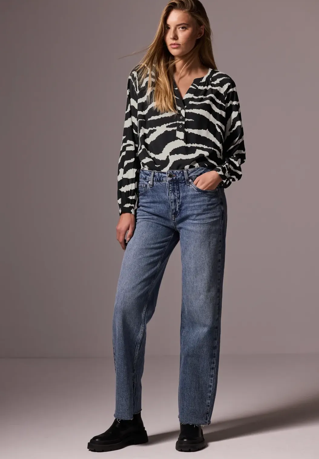 Gedessineerde raglan blouse
