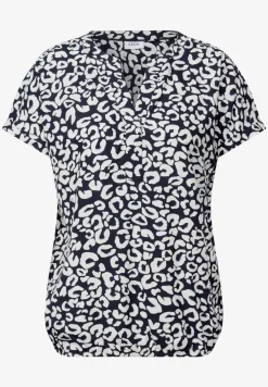 Gedessineerde blouse met gespleten hals
