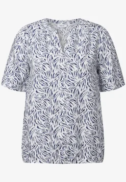 Gedessineerde blouse met gespleten hals