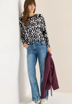 Gedessineerd shirt met lange mouwen