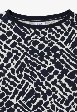 Gedessineerd shirt met lange mouwen