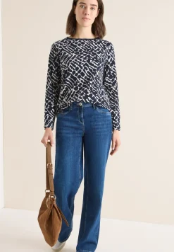 Gedessineerd shirt met lange mouwen