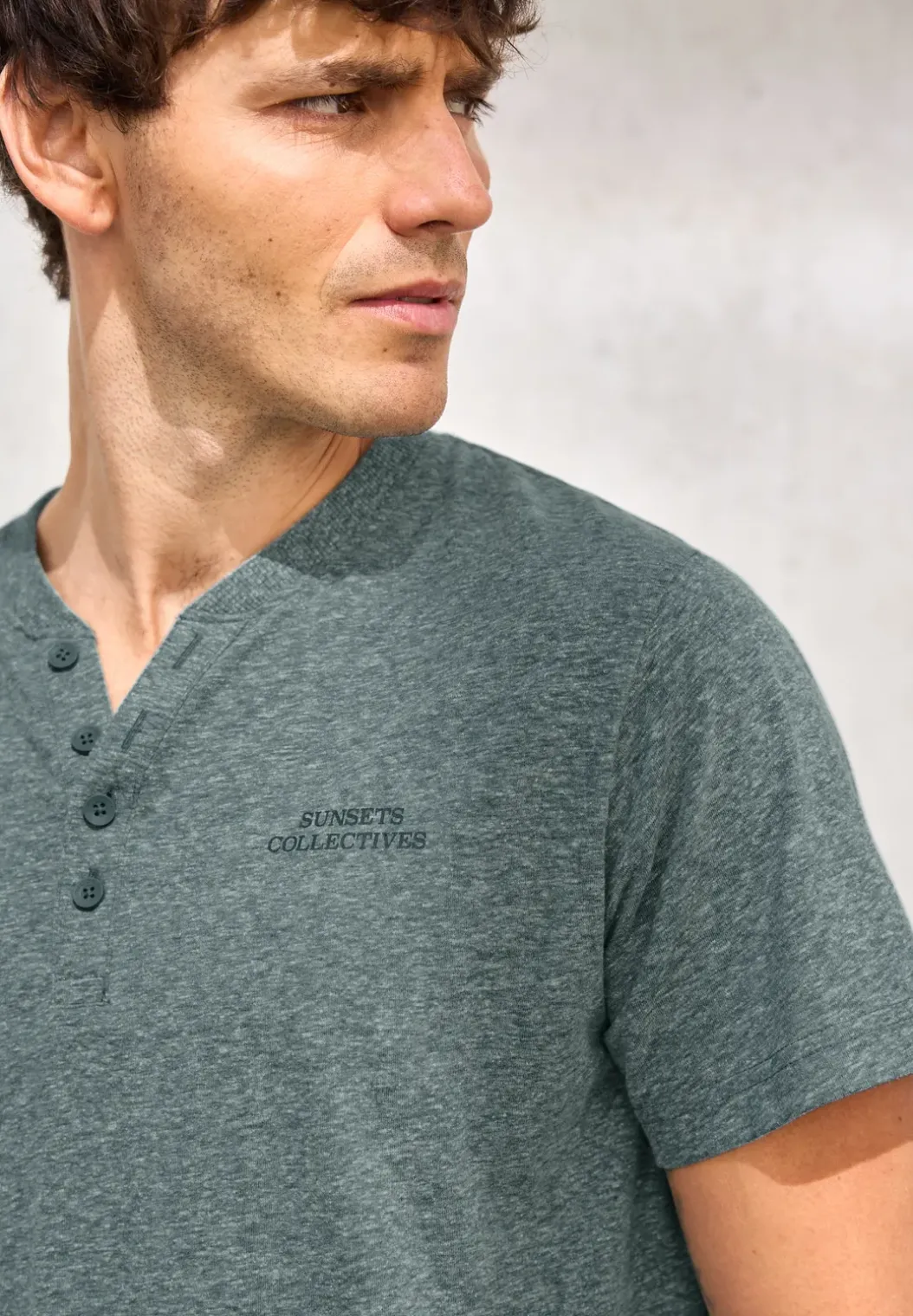 Gemêleerd Henley Shirt